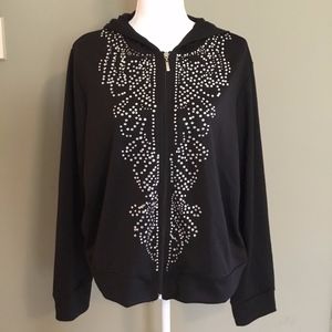 Glitterscape. French Terry Knit Embellished Jacket